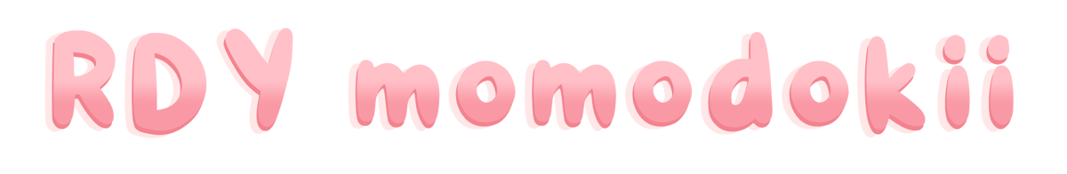 momodokii in pink bubble font